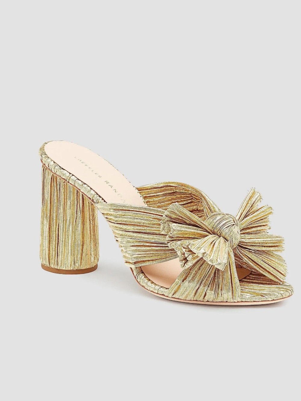 Gold Penny Knotted Metallic Mules
